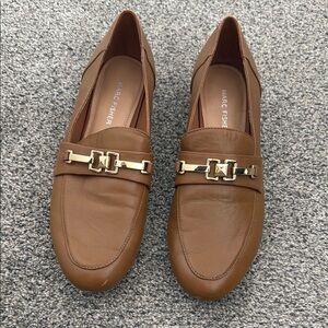 Marc Fisher Tan Loafers with Gold Accent